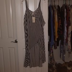 Black and white striped blouse